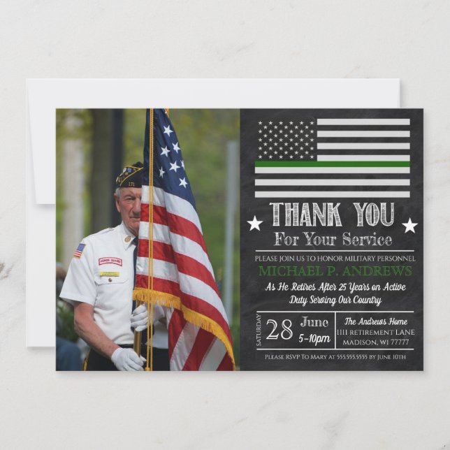 Invitation à la retraite du personnel militaire (Devant)