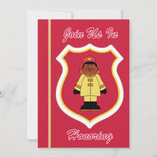 Invitation à la retraite du pompier noir masculin