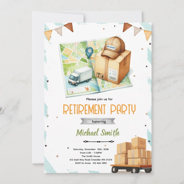 Invitation à la retraite d'un chauffeur-livreur (Devant)