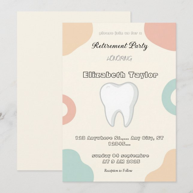 Invitation à la retraite d'un dentiste - Merci Den (Devant / Derrière)