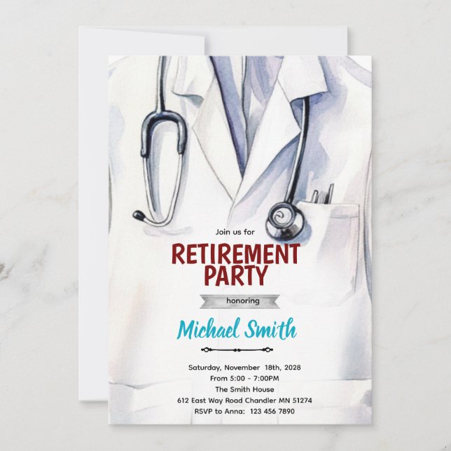 Invitation à la retraite d'un médecin (Devant)