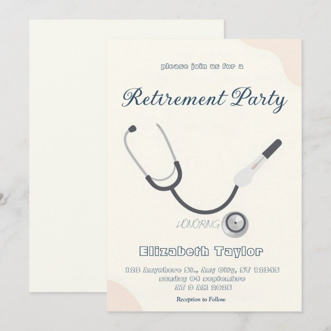 Invitation à la retraite d'un médecin ou d'une inf (Devant / Derrière)