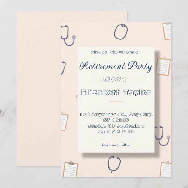 Invitation à la retraite d'un médecin ou d'une inf (Devant / Derrière)