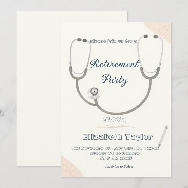 Invitation à la retraite d'un médecin ou d'une inf (Devant / Derrière)