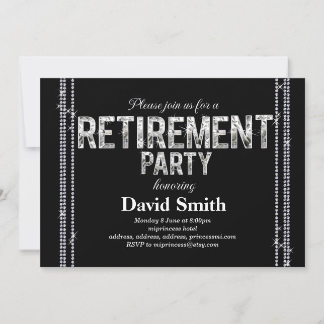 Invitation à la retraite, parties scintillant, noi (Devant)