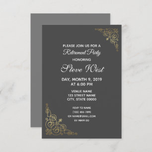 Invitation à la retraite personnalisable filigree