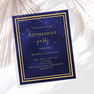 Invitation à la retraite pour confettis bleu marin