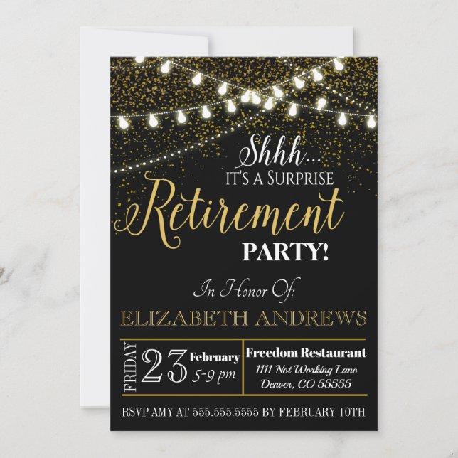 Invitation à la retraite surprise - Infirmière, en (Devant)