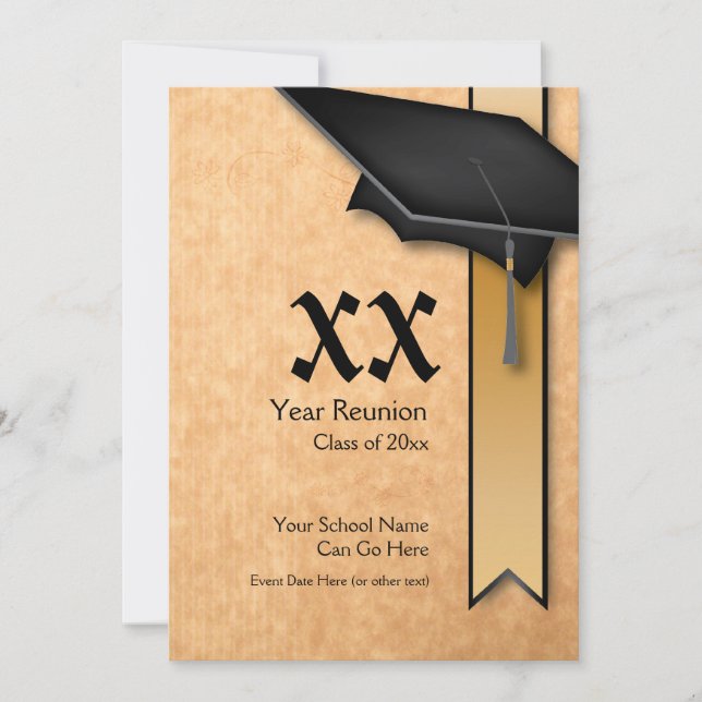Invitation à la réunion de classe Black & Gold per (Devant)