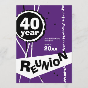 Invitation à la réunion de classe de 40 ans en vio