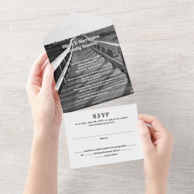 Invitation à la réunion de famille avec RSVP (Déchirure)