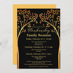 Invitation à la réunion de famille d'oranges d'or