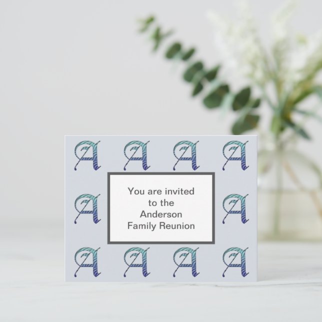 Invitation à la réunion de famille Lettre A initia (Debout devant)