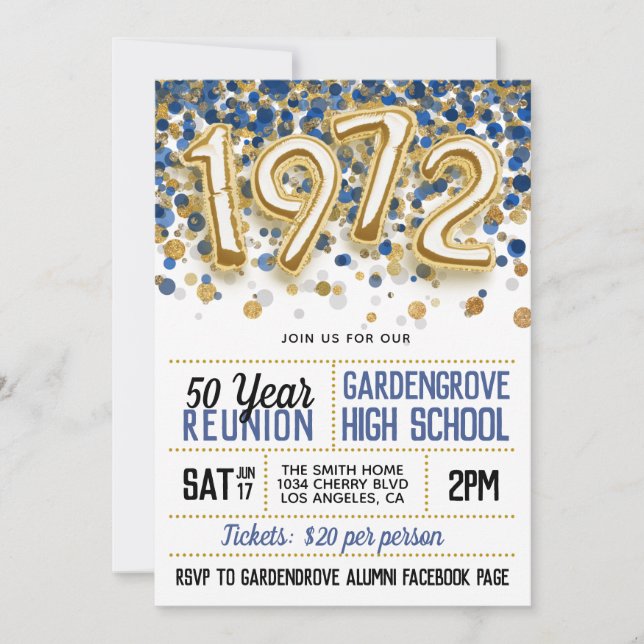 Invitation à la réunion de l'école secondaire en 1 (Devant)