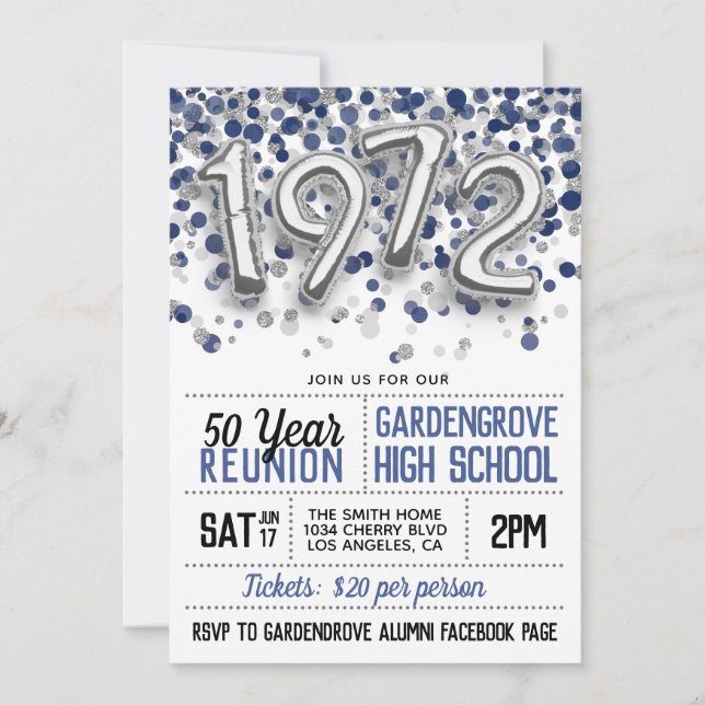 Invitation à la réunion de l'école secondaire en 1 (Devant)