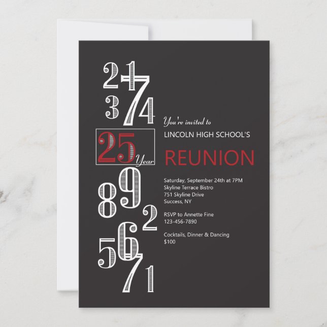Invitation à la réunion des 25 ans (Devant)