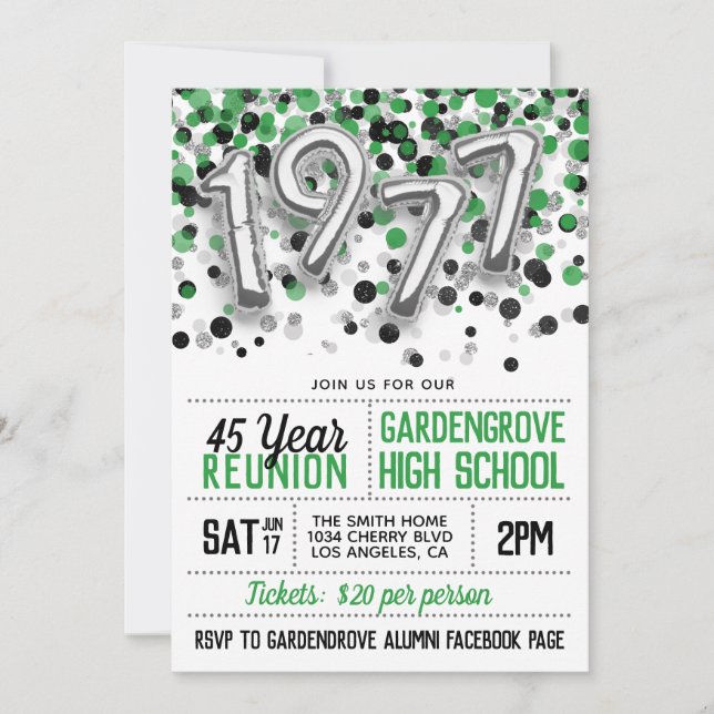 Invitation à la réunion des anciens du lycée et de (Devant)