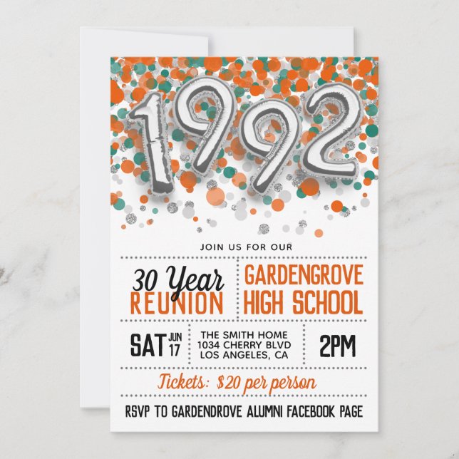 Invitation à la réunion des anciens du lycée et de (Devant)