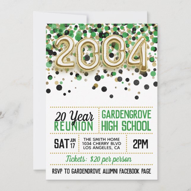 Invitation à la réunion du collège 2004 (Devant)