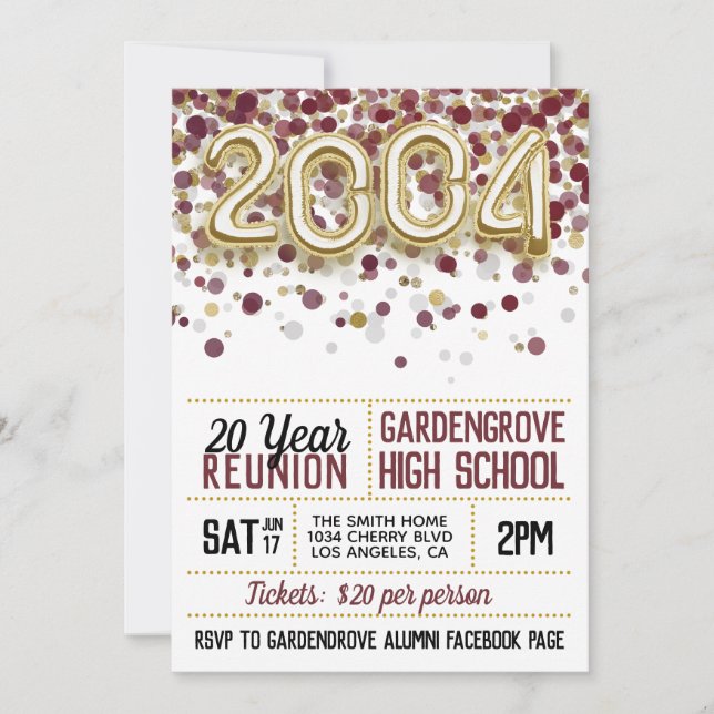 Invitation à la réunion du collège 2004 (Devant)