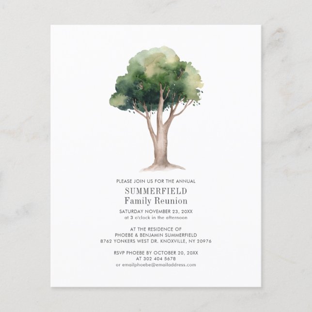 Invitation à la réunion familiale de l'arbre d'aqu (Devant)