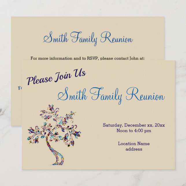 Invitation à la réunion familiale de l'arbre nébul (Devant / Derrière)