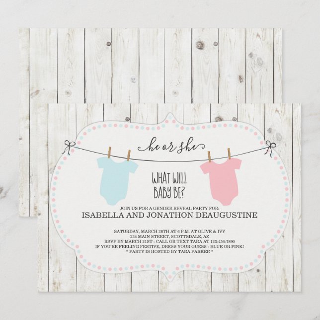 Invitation à la révélation de genre | Clothèse Rus (Devant / Derrière)