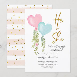 Invitation à la révélation de genre de garçon ou d