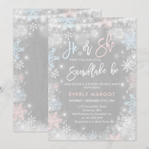 Invitation à la révélation de genre hivernal Baby 