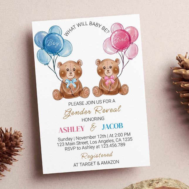 Invitation à la révélation de sexe de l'ours en pe (Créateur téléchargé)