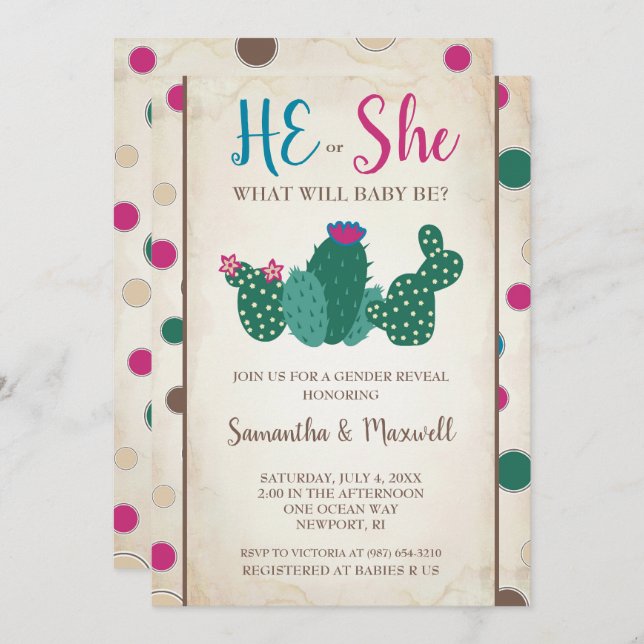 Invitation à la révélation du genre, Baby shower (Devant / Derrière)