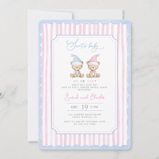 Invitation à la révélation du genre de bébé père N (Devant)