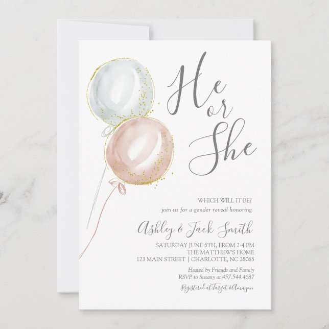 Invitation à la révélation du genre du ballon (Devant)