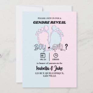 Invitation à la révélation du sexe aux pieds bleus