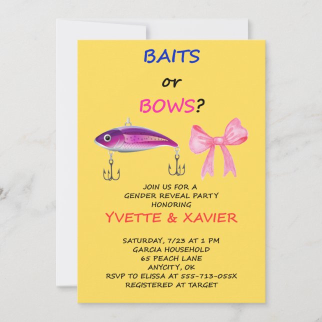 Invitation à la révélation du sexe Baits or Bows (Devant)