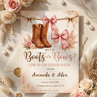 Invitation à la révélation du sexe Bottes ou Ruban
