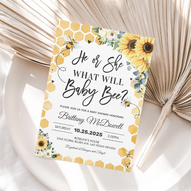 Invitation à la révélation du sexe de bébé abeille (Créateur téléchargé)