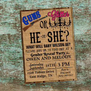 Invitation à la révélation du sexe de bébé : Armes