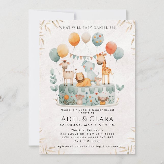 Invitation à la révélation du sexe de bébé avec de (Devant)