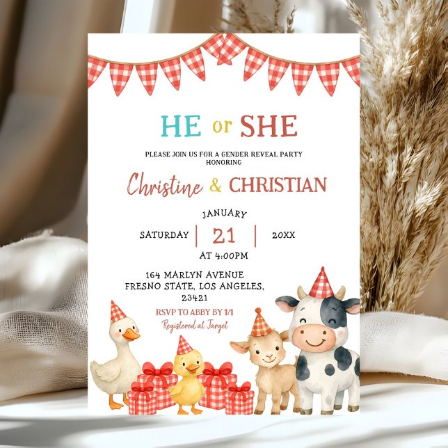 Invitation à la révélation du sexe de bébé Fête à  (Créateur téléchargé)