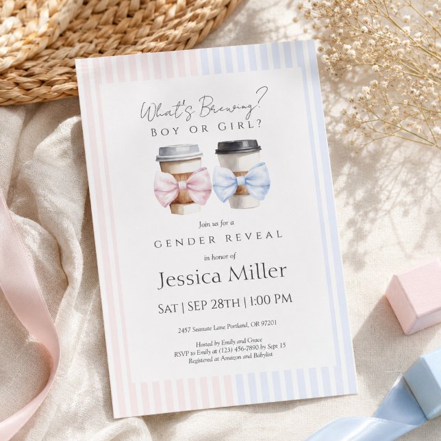 Invitation à la révélation du sexe de bébé « Qu'es (Créateur téléchargé)