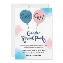 Invitation à la révélation du sexe de l'enfant Bal