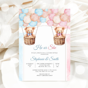 Invitation à la révélation du sexe de Teddy Bear