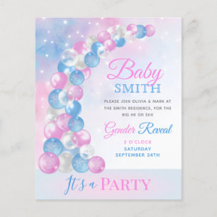 Invitation à la révélation du sexe du bébé avec ar