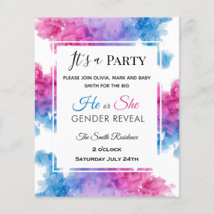 Invitation à la révélation du sexe du bébé Fumée R