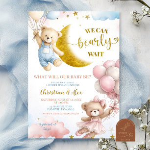 Invitation à la révélation du sexe ours et ballon