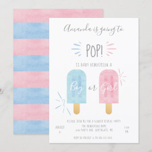 Invitation à la révélation du sexe Popsicle, garço