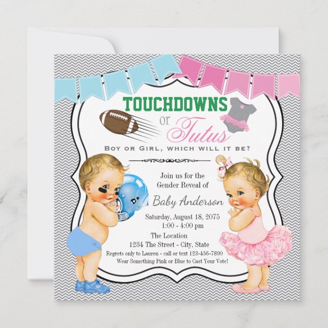 Invitation à la révélation du sexe Touchdowns ou T (Devant)