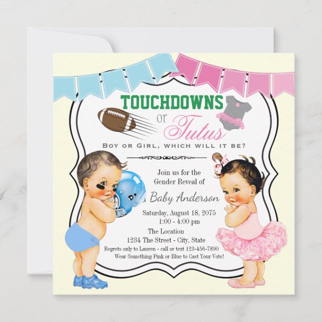 Invitation à la révélation du sexe Touchdowns ou T (Devant)