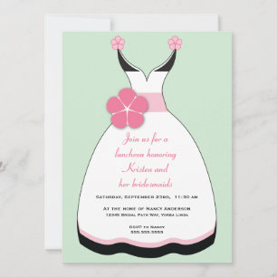 Invitation à la robe Mariage douce rose et verte